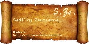 Saáry Zsuzsanna névjegykártya